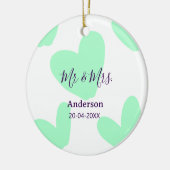 ご夫婦の姓 結婚記念日 年  結婚のお守り セラミックオーナメント (左)