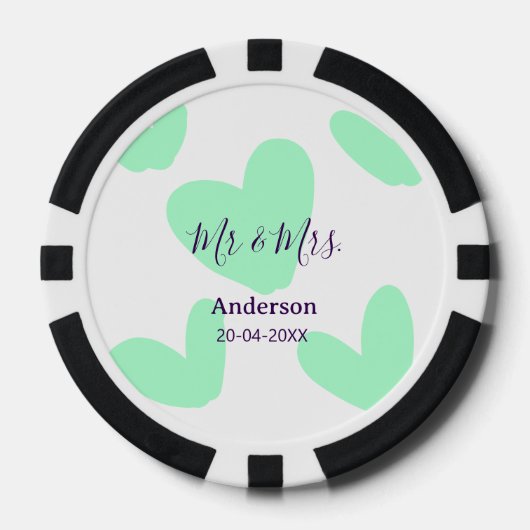 ご夫婦の姓 結婚記念日 年  結婚のお守り ポーカーチップ (正面)