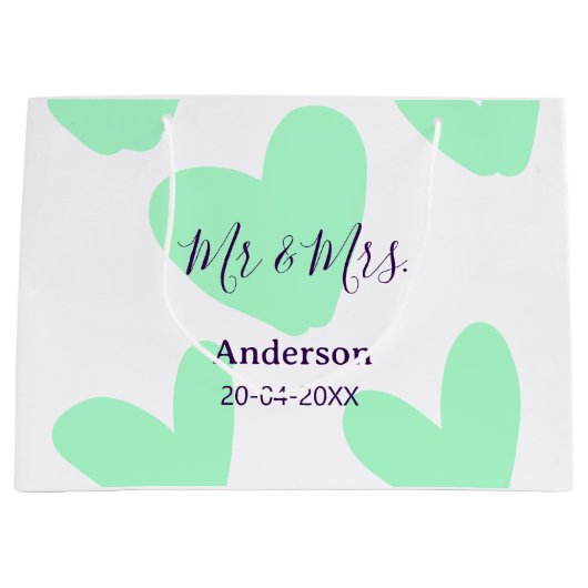 ご夫婦の姓 結婚記念日 年  結婚のお守り ラージペーパーバッグ (正面)