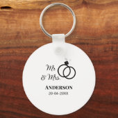 ご夫婦の姓 結婚記念日 年  結婚のお礼 キーホルダー (正面)