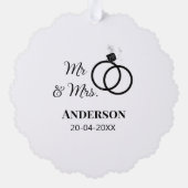 ご夫婦の姓 結婚記念日 年  結婚のお祝いギフト オーナメントカード (裏面)