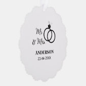 ご夫婦の姓 結婚記念日 年  結婚のお祝いギフト オーナメントカード (右)