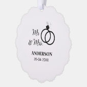 ご夫婦の姓 結婚記念日 年  結婚のお祝いギフト オーナメントカード (左)