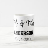 ご夫婦の姓 結婚記念日 年  結婚のお祝いギフト コーヒーマグカップ (中央)