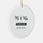 ご夫婦の姓 結婚記念日 年  結婚のお祝いギフト セラミックオーナメント (右)