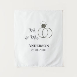 ご夫婦の姓 結婚記念日 年  結婚のお祝いギフト タペストリー