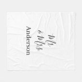 ご夫婦の姓 結婚記念日 年  結婚のお祝いギフト フリースブランケット (正面(横))