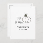 ご夫婦の姓 結婚記念日 年  結婚のお祝いギフト ポストカード (正面/裏面)