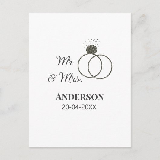 ご夫婦の姓 結婚記念日 年  結婚のお祝いギフト ポストカード (正面)