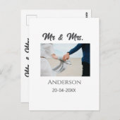 ご夫婦の姓 結婚記念日 年  結婚のお祝いギフト ポストカード (正面/裏面)