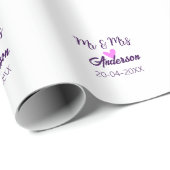 ご夫婦の姓 結婚記念日 年  結婚のお祝いギフト ラッピングペーパー (ロールコーナー)