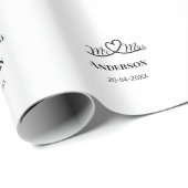 ご夫婦の姓 結婚記念日 年  結婚のお祝いギフト ラッピングペーパー (ロールコーナー)