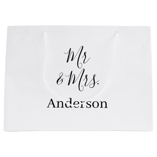 ご夫婦の姓 結婚記念日 年  結婚のお祝いギフト ラージペーパーバッグ (正面)