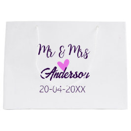 ご夫婦の姓 結婚記念日 年  結婚のお祝いギフト ラージペーパーバッグ