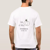 ご夫婦の姓 結婚記念日 年  結婚のお祝いギフト Tシャツ (裏面)