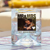 ご夫婦 フォトブロック ハート アニバーサリー ネーム ウイスキーグラス