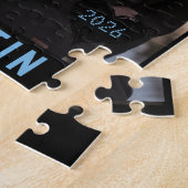 ご夫婦 フォトブロック ハート アニバーサリー ネーム ジグソーパズル (側面)