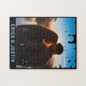 ご夫婦 フォトブロック ハート アニバーサリー ネーム ジグソーパズル (横)