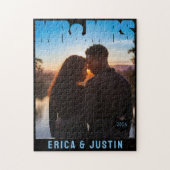 ご夫婦 フォトブロック ハート アニバーサリー ネーム ジグソーパズル (縦)