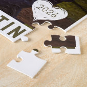 ご夫婦 フォトブロック ハート アニバーサリー ネーム ジグソーパズル (側面)