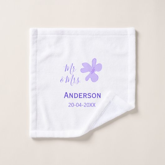 ご夫婦 姓 日付 年 結婚記念品 ウォッシュタオル (ウォッシュタオル)