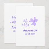 ご夫婦 姓 日付 年 結婚記念品 招待状 (正面/裏面)