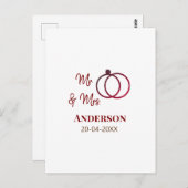 ご夫婦 姓 日付 年 結婚 ギフト ポストカード (正面/裏面)