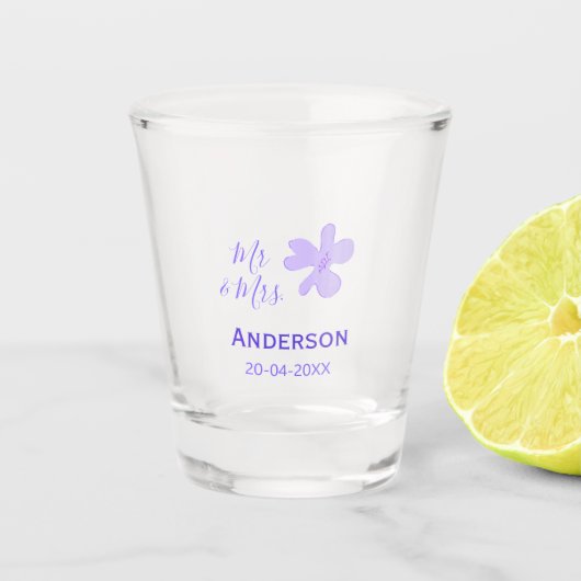ご夫婦 姓 日付 年 結婚 記念品 ショットグラス (正面)
