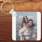 ご夫婦 家族名 フォト 日付 結婚 家族 キーホルダー (正面)