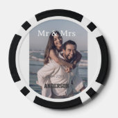 ご夫婦 家族名 フォト 日付 結婚 家族 ポーカーチップ (裏面)