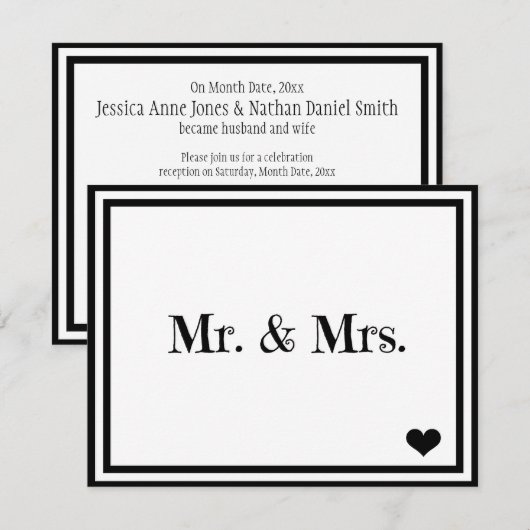 ご夫婦 招待状 (正面/裏面)