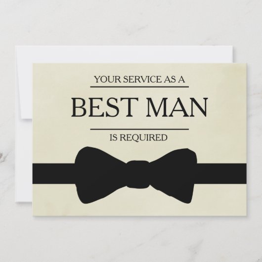 ご婚礼の際に、ベストマンまたは groom's men としてご協力いただきたく存じます 招待状 (正面)
