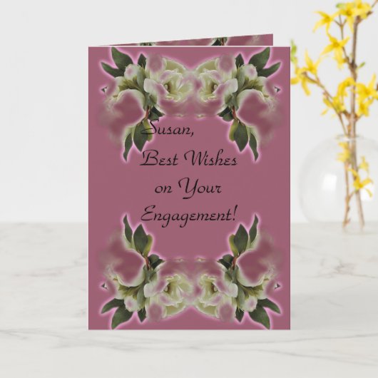 ご婚約おめでとうございますのカード カード (黄色い花)