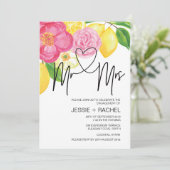 ご婚約パーティー サマー フラワーのMr. and Mrs. 招待状 (スタンド正面)