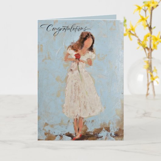 ご婚約 カード (黄色い花)