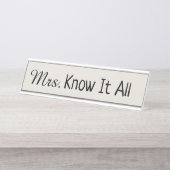 ご存知の方 デスクネームプレート (正面)