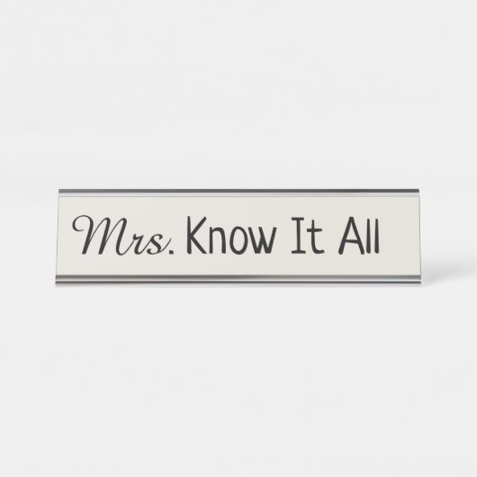 ご存知の方 デスクネームプレート (正面)