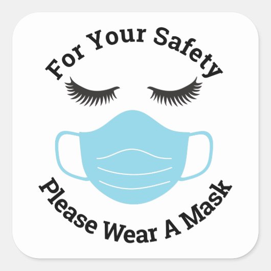 ご安心のため仮面と衣服を下さい スクエアシール (正面)