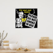 ご安心の為には寝中でタバコを吸わないで下さい ポスター (キッチン)