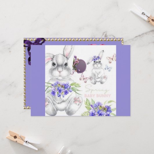 ご家族からあなたのカードへのイースターのご挨拶 カード (正面/裏面インサイチュ)