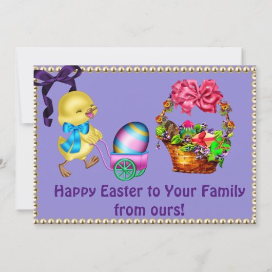 ご家族からあなたのカードへのイースターのご挨拶 カード (裏面)