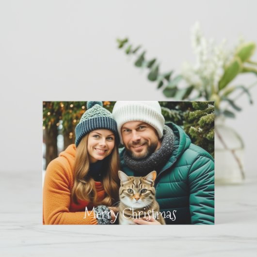 ご家族のご希望 |写真パーソナライズされたのクリスマス シーズンカード (スタンド正面)