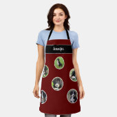 ご家族のペット写真のコラージュ名を作成する エプロン (着用した状態)