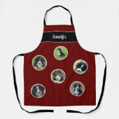 ご家族のペット写真のコラージュ名を作成する エプロン (正面)