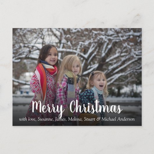 ご家族の写真を作成して、クリスマスをお楽しみください シーズンポストカード (正面)