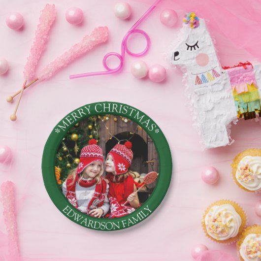 ご家族の写真を作成して、クリスマスをお楽しみください ペーパープレート (パーティー)