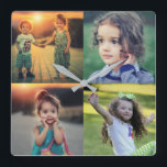 ご家族の写真集の記録を作成 スクエア壁時計<br><div class="desc">家族モダン写真集の形見時計。
自分の写真を追加して、自分だけの時計を作りユニークます。</div>