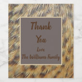 ご家族の動物柄の羽毛からありがとう ワインラベル (シングルラベル)