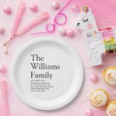 ご家族の定モダン義(白黒) ペーパープレート (パーティー)