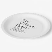 ご家族の定モダン義(白黒) ペーパープレート (アングル)